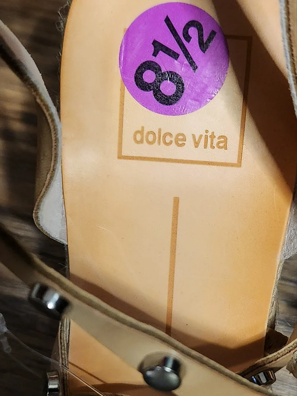 Dolce Vita Tan Strappy Studded Sandals